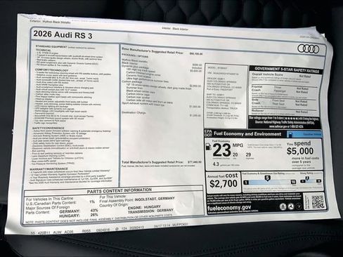 New 2026 Audi RS 3 AWD/4WD image 13