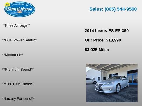 Used 2014 Lexus ES 350 w/ Premium Package FWD image 6