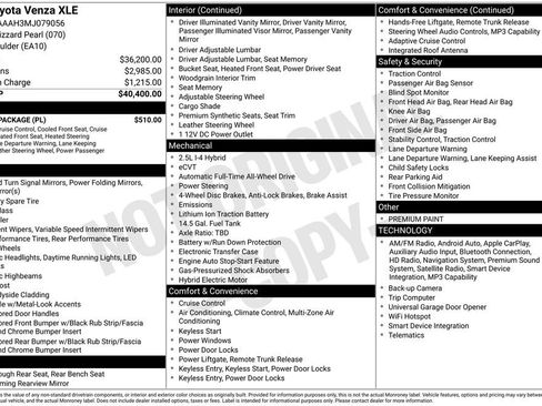 Used 2021 Toyota Venza XLE w/ Softex Package image 5