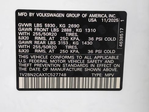 New 2026 Volkswagen Atlas SEL image 50