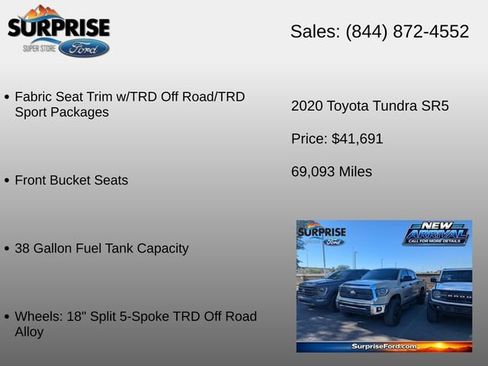 Used 2020 Toyota Tundra SR5 w/ TRD Off-Road Package AWD/4WD image 23