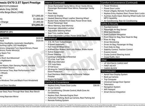 New 2026 Genesis GV70 3.5T Sport Prestige AWD/4WD image 2
