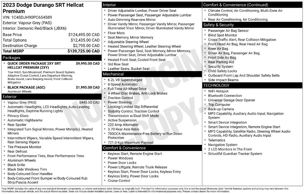 Used 2023 Dodge Durango SRT Hellcat AWD/4WD image 12