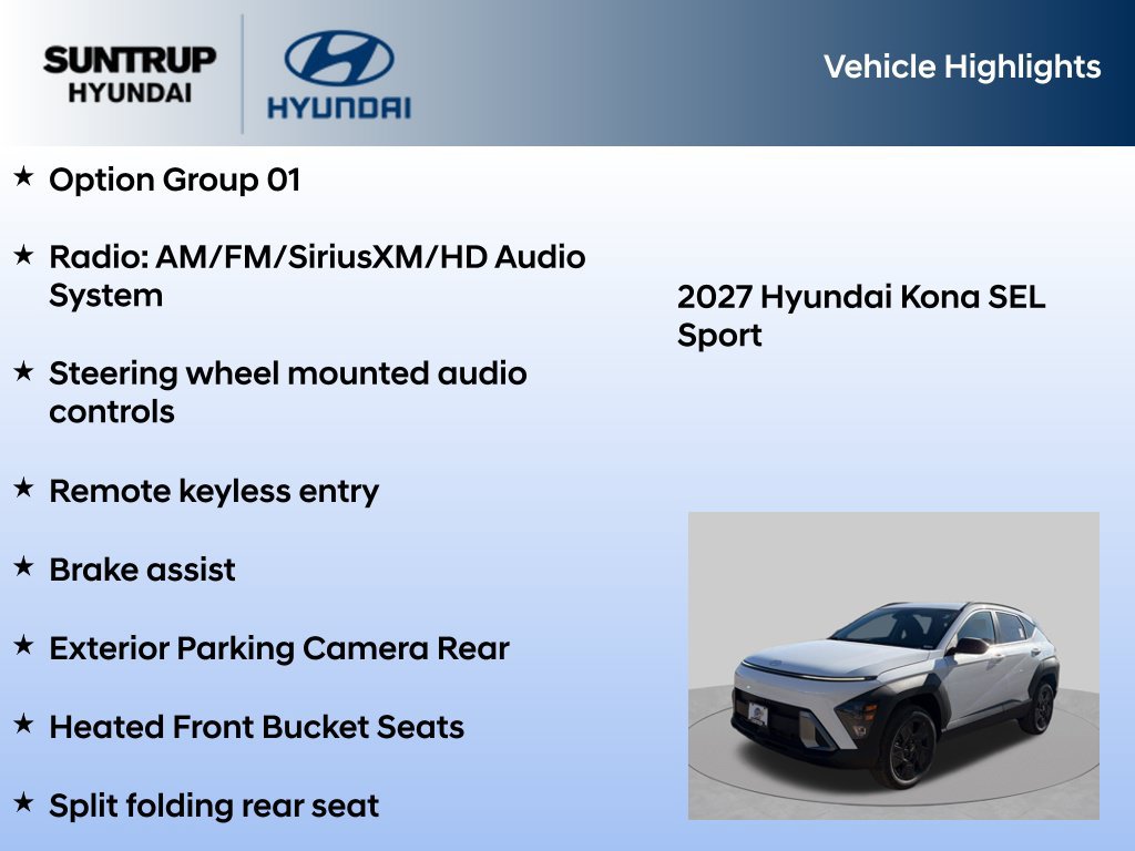 New 2027 Hyundai Kona SEL Sport AWD/4WD image 7