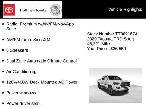 Used 2020 Toyota Tacoma TRD Sport AWD/4WD image 10