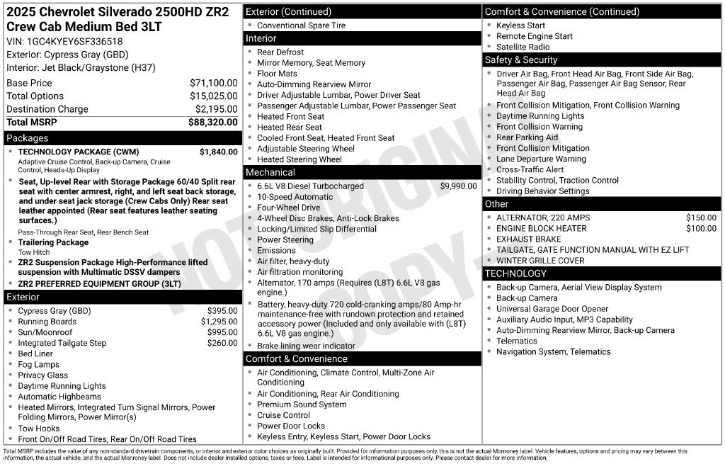 Used 2025 Chevrolet Silverado 2500 ZR2 w/ Technology Package AWD/4WD image 33
