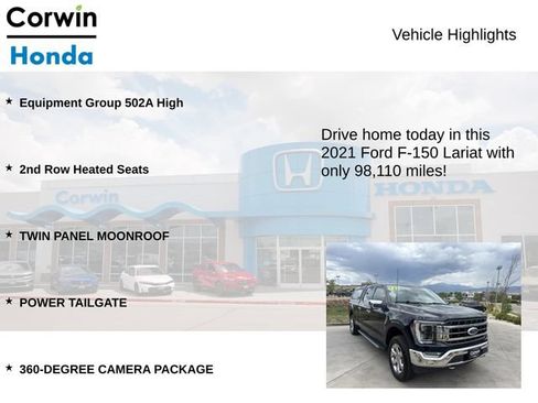 Used 2021 Ford F150 Lariat w/ Equipment Group 502A High AWD/4WD image 7