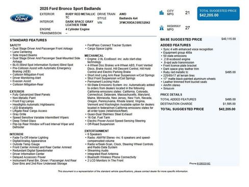 Used 2025 Ford Bronco Sport Badlands image 38