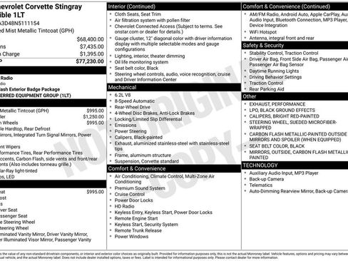 Used 2022 Chevrolet Corvette Stingray Convertible w/ 1LT RWD image 9