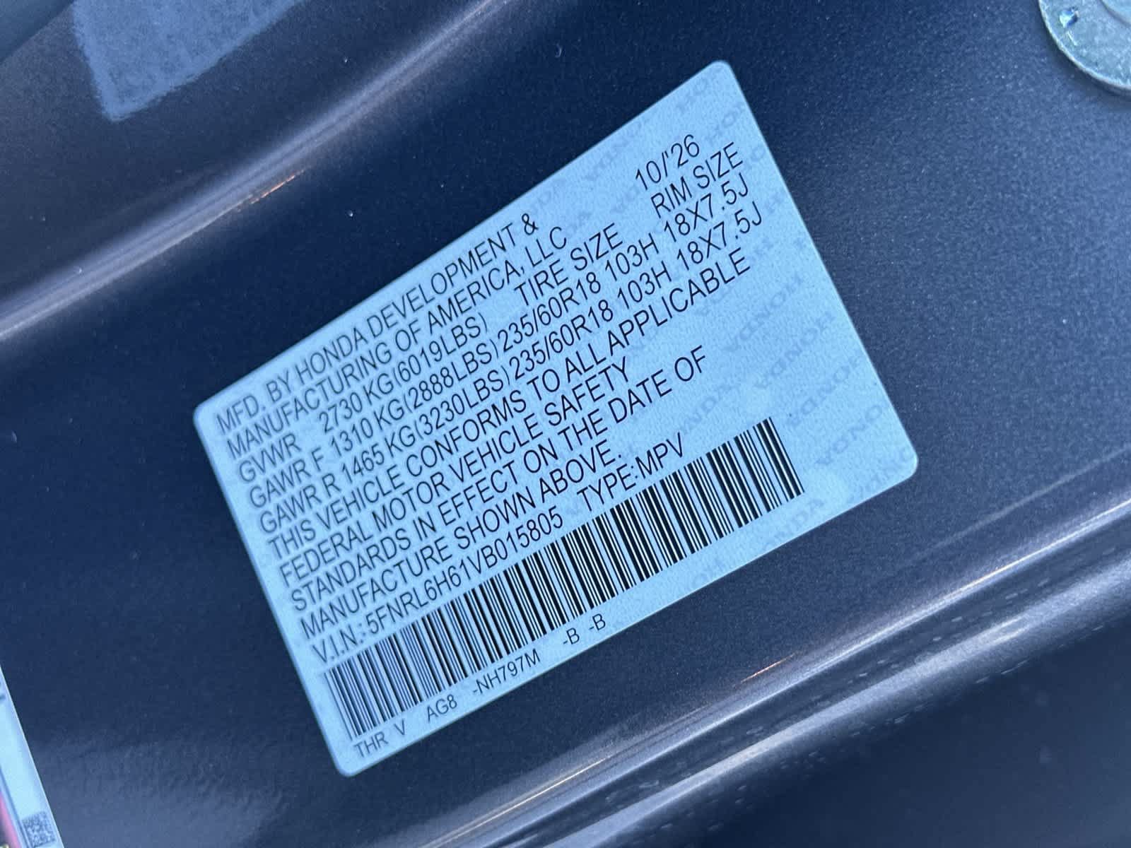 New 2027 Honda Odyssey EX-L image 22