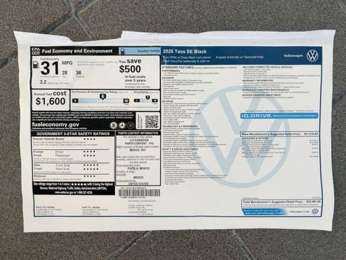 New 2026 Volkswagen Taos SE image 36