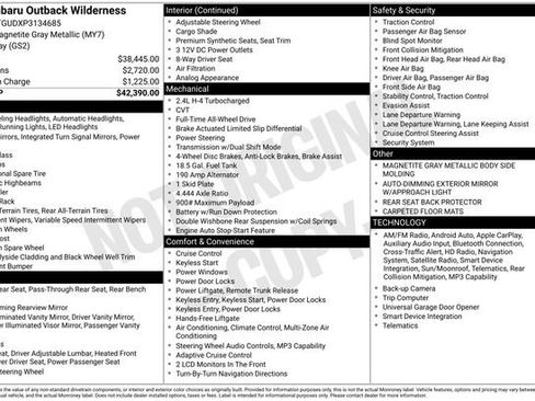 Certified 2023 Subaru Outback Wilderness AWD/4WD image 38