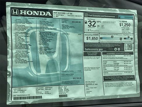 New 2025 Honda Accord SE image 32