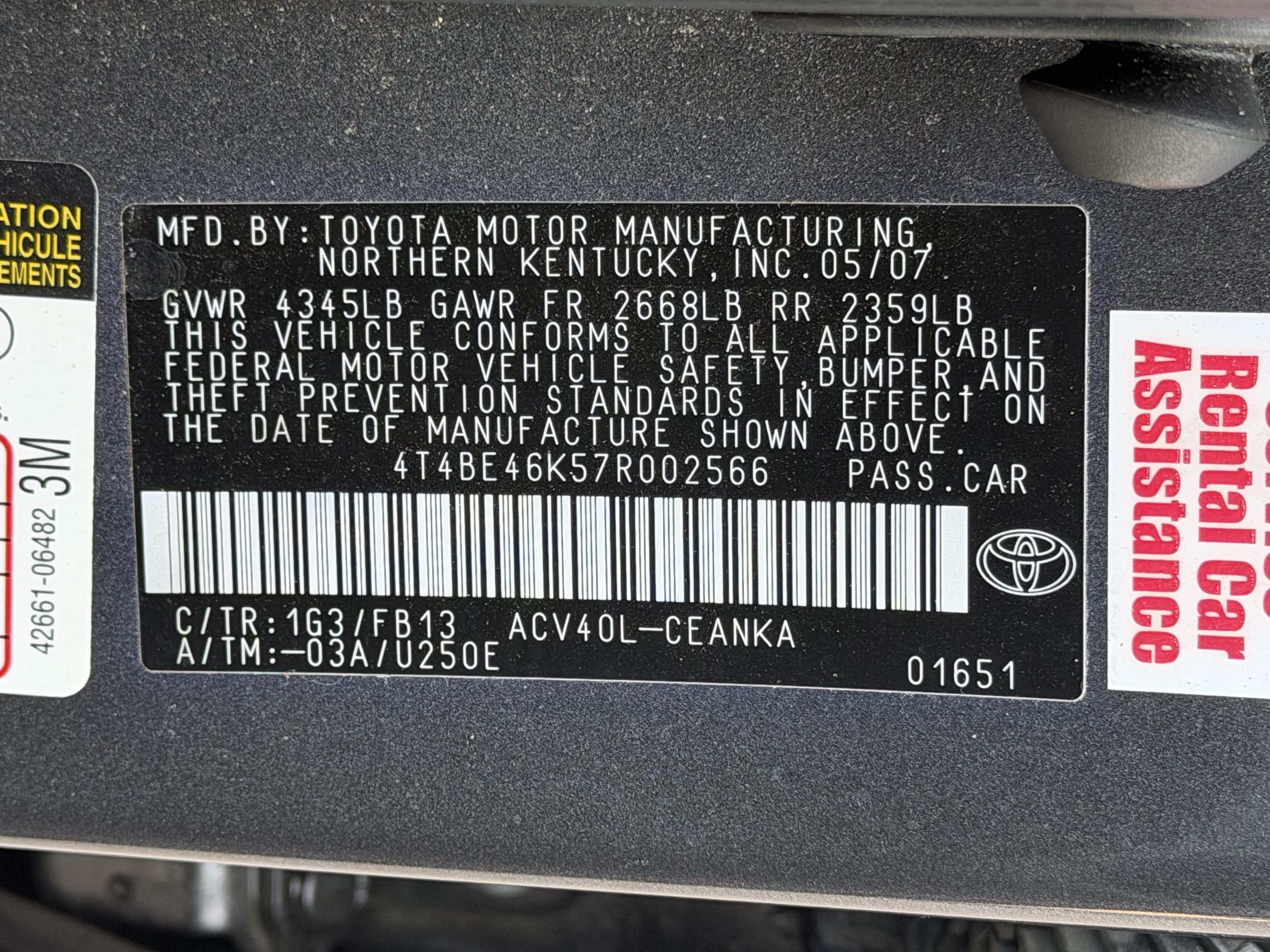 Used 2007 Toyota Camry LE FWD image 13