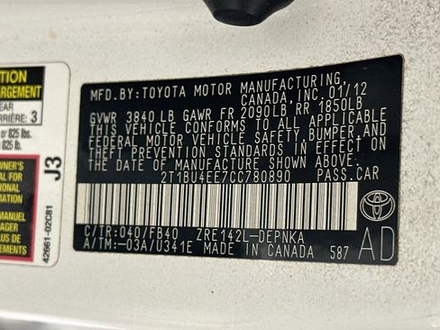 Used 2012 Toyota Corolla LE w/ Premium Pkg FWD image 12