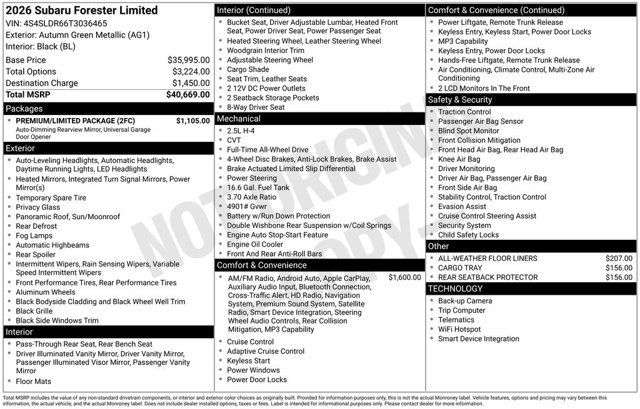 Certified 2026 Subaru Forester Limited w/ Premium/Limited Package AWD/4WD image 32