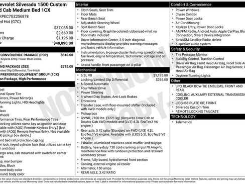 Used 2016 Chevrolet Silverado 1500 Custom w/ Custom Convenience Package AWD/4WD image 19