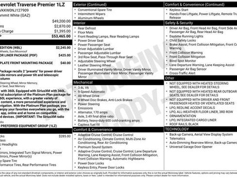 Used 2022 Chevrolet Traverse Premier w/ Redline Edition AWD/4WD image 9