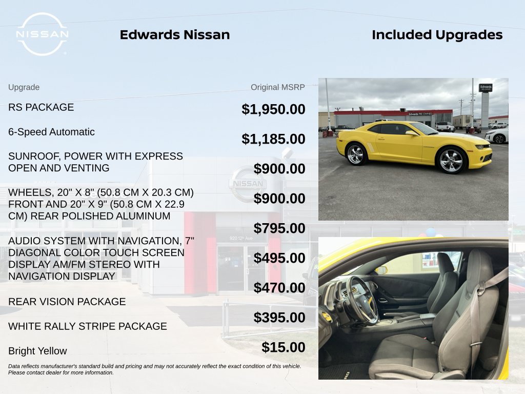 Used 2014 Chevrolet Camaro LT w/ RS Package RWD image 4