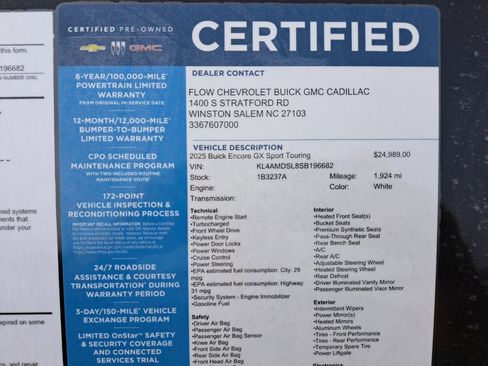 Certified 2025 Buick Encore GX Sport Touring w/ Advanced Technology Package image 35