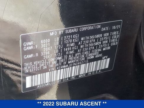 Used 2022 Subaru Ascent Onyx Edition AWD/4WD image 27