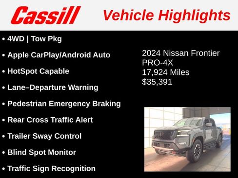 Used 2024 Nissan Frontier PRO-4X w/ Technology Package AWD/4WD image 3