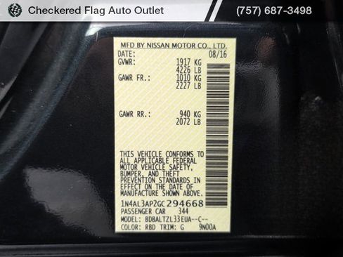 Used 2016 Nissan Altima 2.5 SL w/ 2.5 Technology w/LED Package image 51