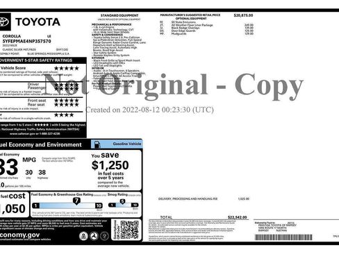 Used 2022 Toyota Corolla LE FWD image 2