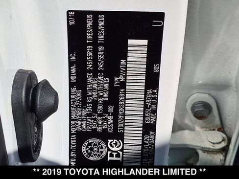 Used 2019 Toyota Highlander Limited AWD/4WD image 29