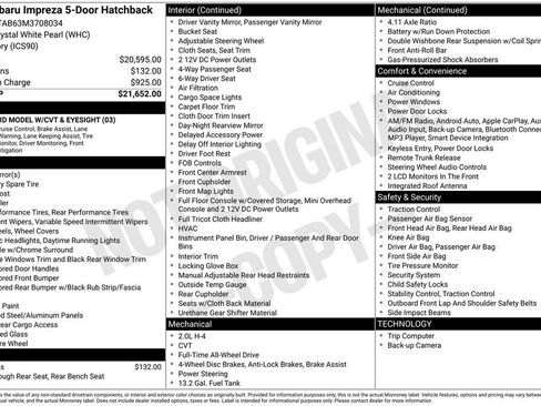 Used 2021 Subaru Impreza 2.0i image 15