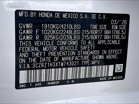 New 2026 Honda HR-V LX image 8