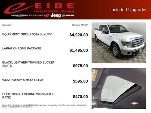 Used 2014 Ford F150 Lariat w/ Equipment Group 502A Luxury AWD/4WD image 13