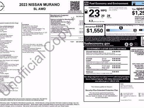 Used 2023 Nissan Murano SL w/ SL Moonroof Package AWD/4WD image 2