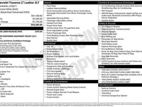 Used 2020 Chevrolet Traverse LT w/ LPO, Floor Liner Package image 11