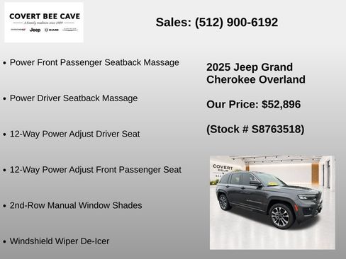 New 2025 Jeep Grand Cherokee Overland w/ Adv Protech Group III AWD/4WD image 31