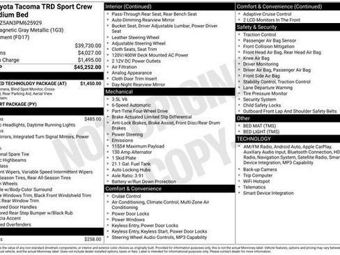 Certified 2023 Toyota Tacoma TRD Sport w/ Advanced Technology Package AWD/4WD image 33