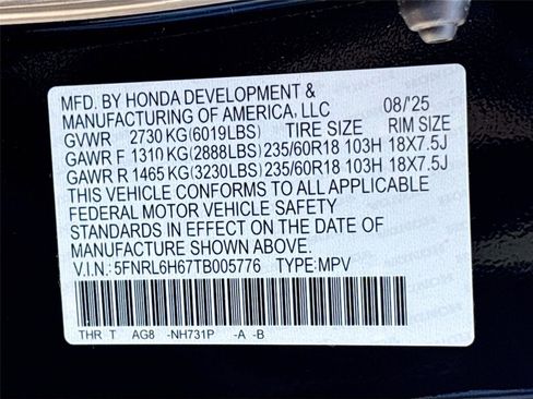 Certified 2026 Honda Odyssey EX-L image 37