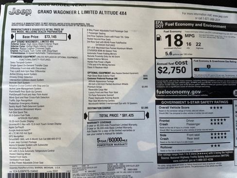 New 2026 Jeep Grand Wagoneer L Limited image 43