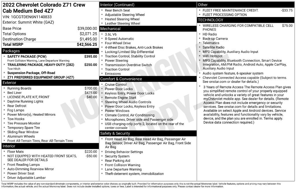 Used 2022 Chevrolet Colorado Z71 w/ Safety Package AWD/4WD image 34