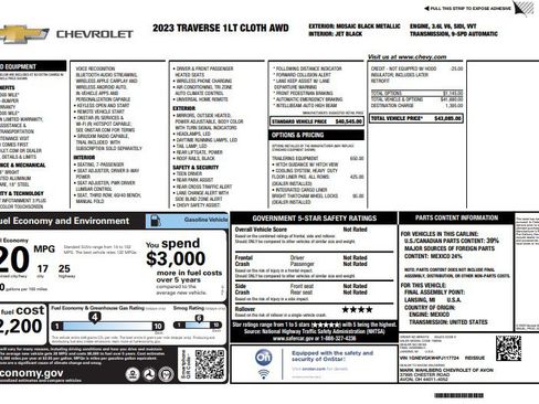Used 2023 Chevrolet Traverse LT w/ LPO, Floor Liner Package image 4