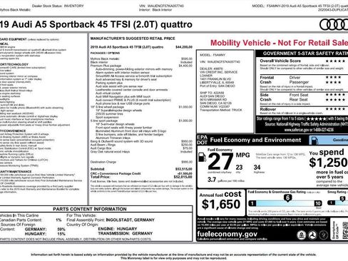 Used 2019 Audi A5 2.0T Premium Plus w/ Premium Plus AWD/4WD image 5