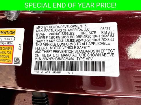 Certified 2021 Honda Passport Elite image 19