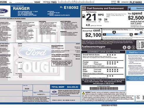 Certified 2023 Ford Ranger XLT w/ Equipment Group 302A High AWD/4WD image 3