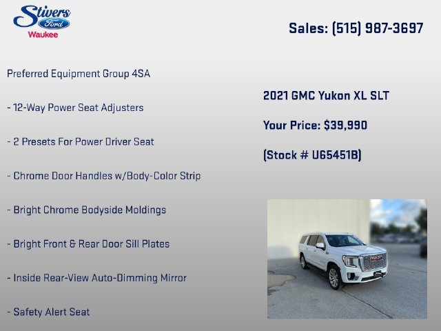 Used 2021 GMC Yukon XL SLT w/ SLT Premium Package AWD/4WD image 8
