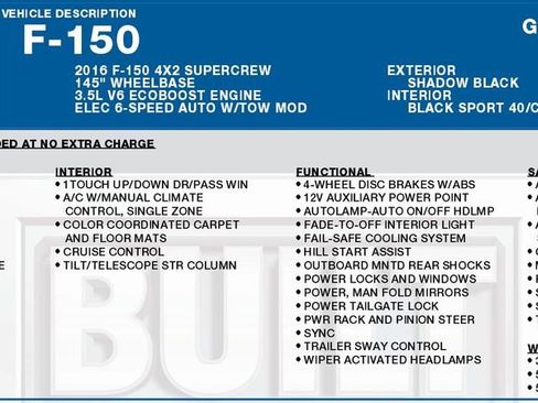 Used 2016 Ford F150 XLT w/ Equipment Group 302A Luxury image 21