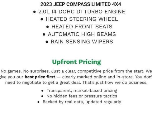 Used 2023 Jeep Compass Limited AWD/4WD image 2