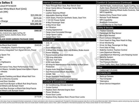 Used 2023 Kia Seltos S w/ Navigation Package image 35