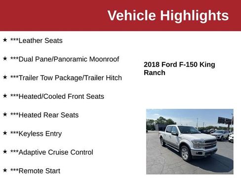 Used 2018 Ford F150 King Ranch w/ Equipment Group 601A Luxury AWD/4WD image 10