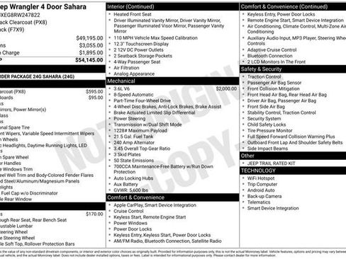 Used 2024 Jeep Wrangler Unlimited Sahara AWD/4WD image 15