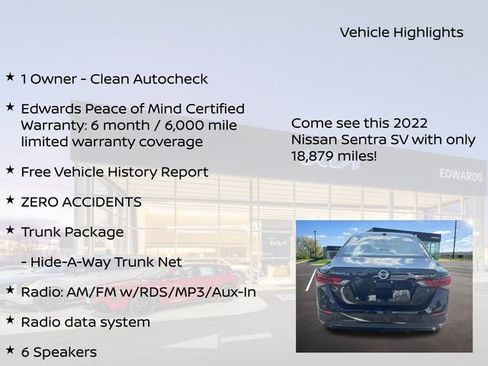 Used 2022 Nissan Sentra SV w/ Trunk Package FWD image 11